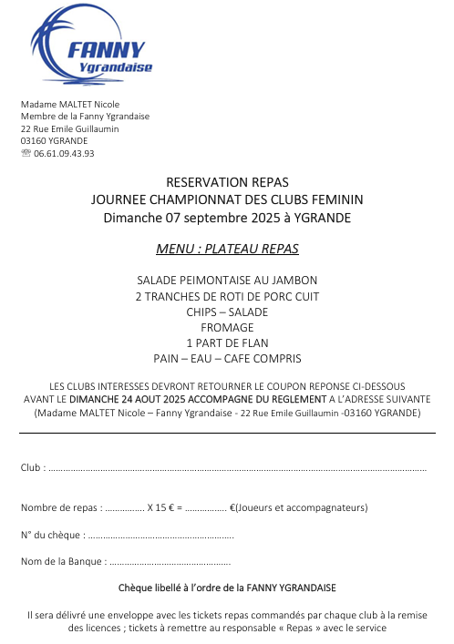 repas 7 septembre